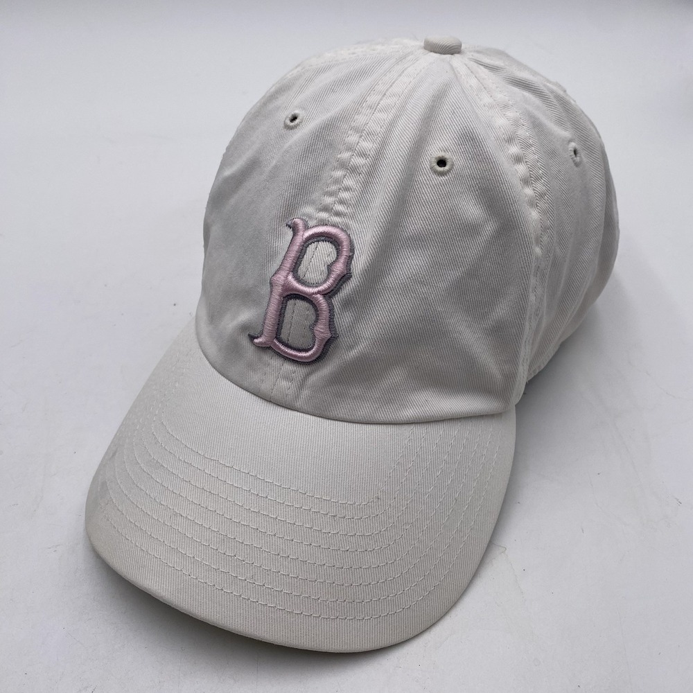 Boston Red Sox Hat White Pink Cotton Clean Up Strapback Twins Enterprise Cleaned